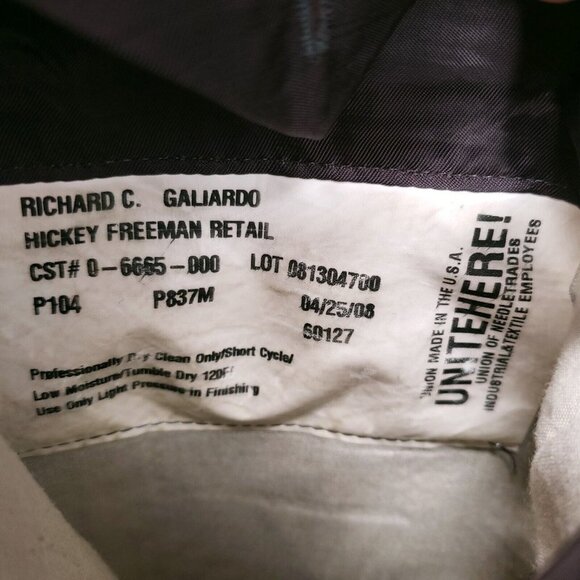 LORO PIANA Hickey Freeman Gray Pinstripe Suit Jacket Blazer Estimated 44 XL - Picture 9 of 11